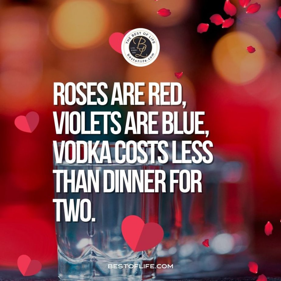 Valentines Memes for Singles Roses are red, violets are blue, vodka costs less than dinner for two.