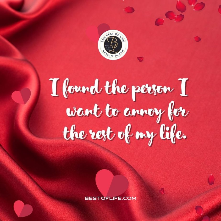 Sarcastic Valentines Day Quotes I found the person I want to annoy for the rest of my life.