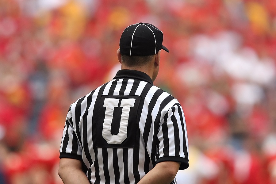 Super Bowl Party Food Close Up of a Referee From Behind