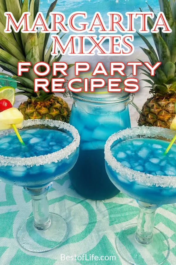 The best margarita mixes to make single, and pitcher margaritas can help you make easy margaritas at your next party so you can spend more time with your guests! Premade Margarita Mixes | Party Drink Recipes | Cocktail Mixes | Margaritas for a Crowd | Easy Margarita Mix | Cocktails for Parties | Pitcher Margarita Recipes | Pitcher Cocktail Recipes | Pitcher Margarita Mixes #margaritas #cocktailrecipes