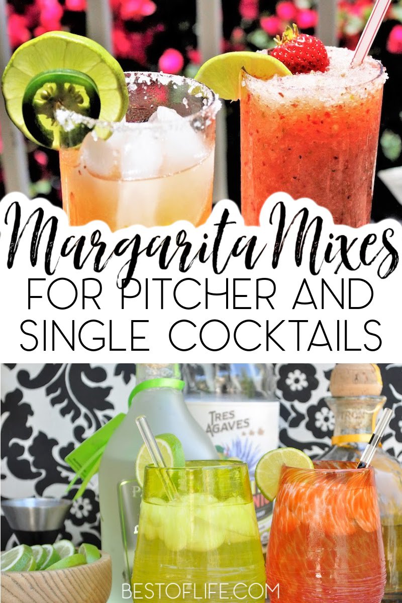 The best margarita mixes to make single, and pitcher margaritas can help you make easy margaritas at your next party so you can spend more time with your guests! Premade Margarita Mixes | Party Drink Recipes | Cocktail Mixes | Margaritas for a Crowd | Easy Margarita Mix | Cocktails for Parties | Pitcher Margarita Recipes | Pitcher Cocktail Recipes | Pitcher Margarita Mixes #margaritas #cocktailrecipes via @thebestoflife