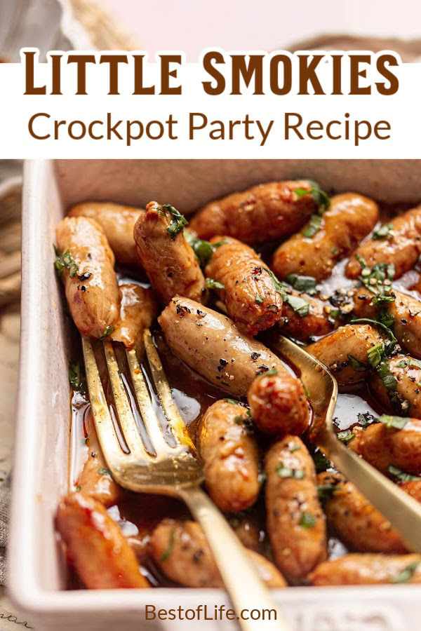 A little smokies party recipe makes for a perfect party appetizer recipe or a simple party snack idea. Crockpot Party Recipes | Crockpot Cocktail Weeny Recipe | Slow Cooker Little Smokies Recipe | Game Day Party Recipe | Holiday Party Recipe | Summer Party Recipe | Crockpot BBQ Recipe | Easy Party Appetizers | Crockpot Recipes for a Crowd | Unique Little Smokies Recipe via @thebestoflife