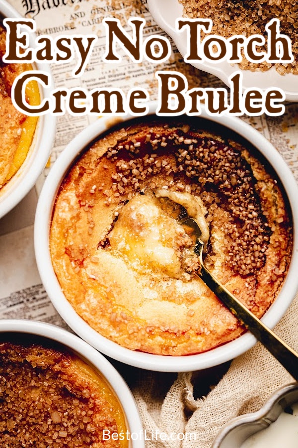 You don’t need special tools to make impressive dessert recipes; you just need an easy no torch creme brulee recipe to get started. Fancy Dessert Recipes | Desserts for Date Night | Dessert Recipe for Two | Custard Recipes | Burnt Custard Recipe | Creme Brulee for Two | Valentines Day Dessert Recipes | Party Dessert Recipes | Dinner Party Ideas | Dinner Party Desserts | Easy Dessert Recipes #partyfood #dessertrecipe via @thebestoflife