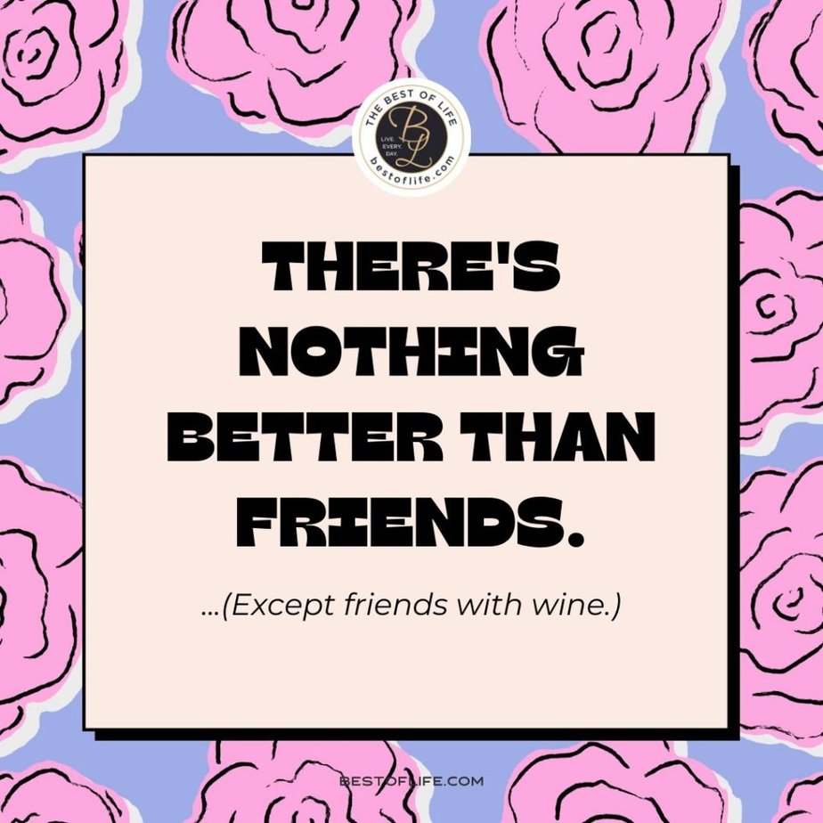 Galentine's Day Quotes “There’s nothing better than friends…(except friends with wine.)”