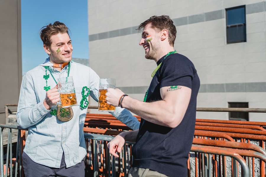 St Patricks Day Party Recipes Two Guys Having Beers at a St Patricks Day Party