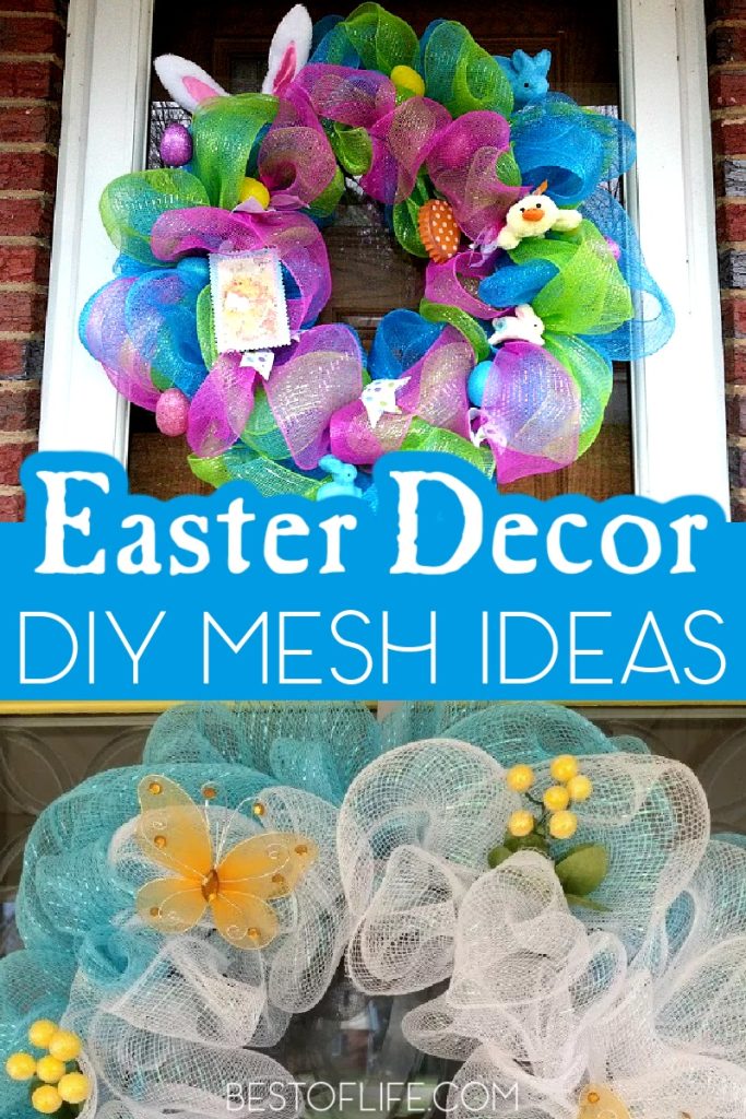 You can DIY your way through the spring holiday with some mesh Easter wreaths and centerpieces that will add color to your home. Homemade Easter Wreaths | Easter Decorations | Easter Crafts | DIY Holiday Ideas | Spring Decorations | DIY Spring Wreaths | DIY Mesh Crafts | Mesh Wreath Tutorials | DIY Craft Ideas #easter #DIY