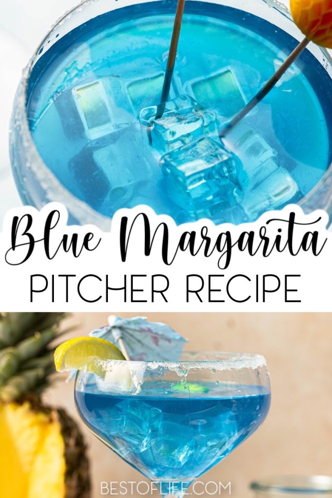An essential summer party tip is to have delicious summer cocktails ready to serve, like this blue margaritas pitcher recipe. Summer Cocktail Recipe | Summer Drink Recipes | Summer Party Recipes | Party Cocktail Ideas | Margarita Recipes for a Crowd | Pitcher Margaritas Recipe | Cocktail Recipes for a Crowd | Drink Recipes for Parties #margaritarecipe #partyrecipe