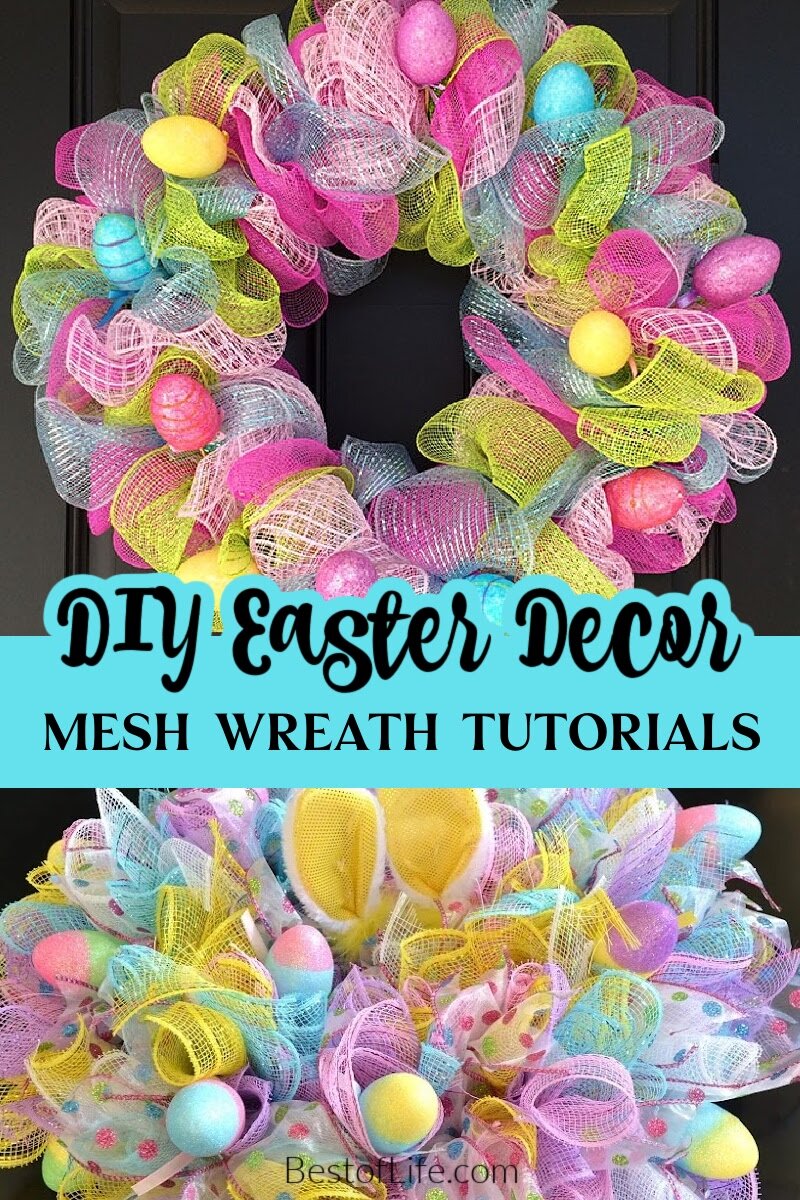 You can DIY your way through the spring holiday with some mesh Easter wreaths and centerpieces that will add color to your home. Homemade Easter Wreaths | Easter Decorations | Easter Crafts | DIY Holiday Ideas | Spring Decorations | DIY Spring Wreaths | DIY Mesh Crafts | Mesh Wreath Tutorials | DIY Craft Ideas via @thebestoflife