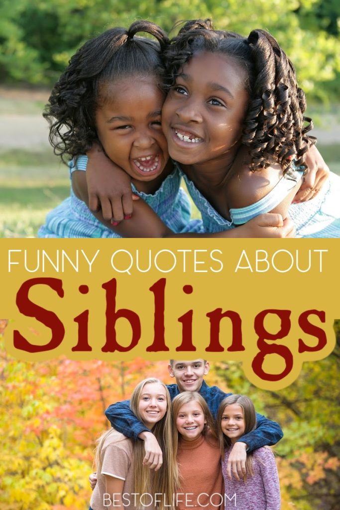Funny sibling quotes could help us get closer to our siblings or just make us laugh together as a family. Funny Family Quotes | Quotes About Family | Loving Quotes About Sisters | Loving Quotes About Brothers | Funny Sister Quotes | Funny Brother Quotes | Cute Quotes About Siblings | Short Quotes About Family #siblingquotes #funnyquotes
