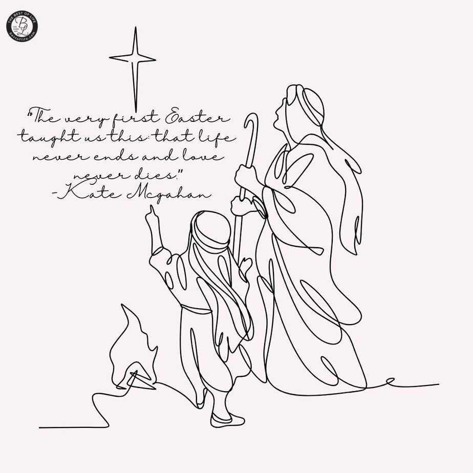 Easter Quotes &ldquo;The very first Easter taught us this: that life never ends and love never dies.&rdquo; -Kate Mcgahan