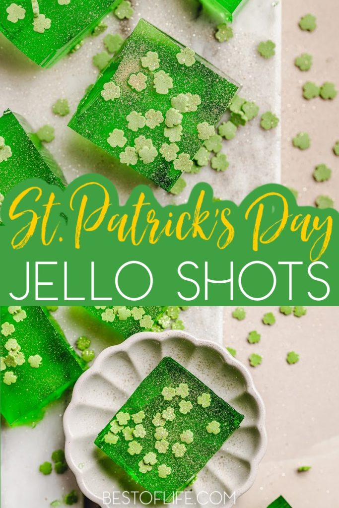 A St. Patrick’s Day jello shot recipe is the perfect jello shot recipe for St. Patrick’s Day to help you celebrate in style. St. Patrick's Day Recipes | St. Patrick's Day Party Recipes | St Patricks Day Cocktails | Jello Shots for St Patricks Day | Green Jello Shot Recipe | Vodka Jello Shot Recipe | Lemon Lime Jello Shots Recipe | St Patricks Day Party Ideas #StPatricksDay #jelloshots