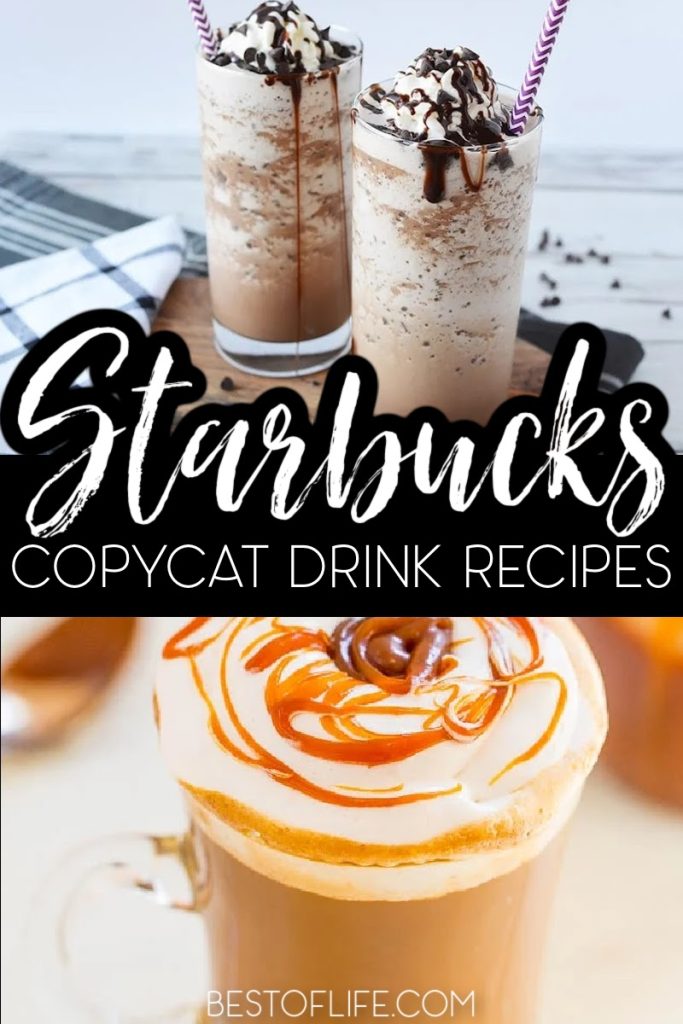 The best Starbucks copycat drink recipes will help you avoid the lines, save a little money and most importantly let you get an extra hour of sleep. Best Starbucks Drink Recipes | Easy Starbucks Drink Recipes | Starbucks Copycat Recipes | Best Starbucks Copycat Recipes | Easy Starbucks Copycat Recipes | Coffee Drink Recipes | Copycat Recipes #starbucksrecipes #starbucksdrinks