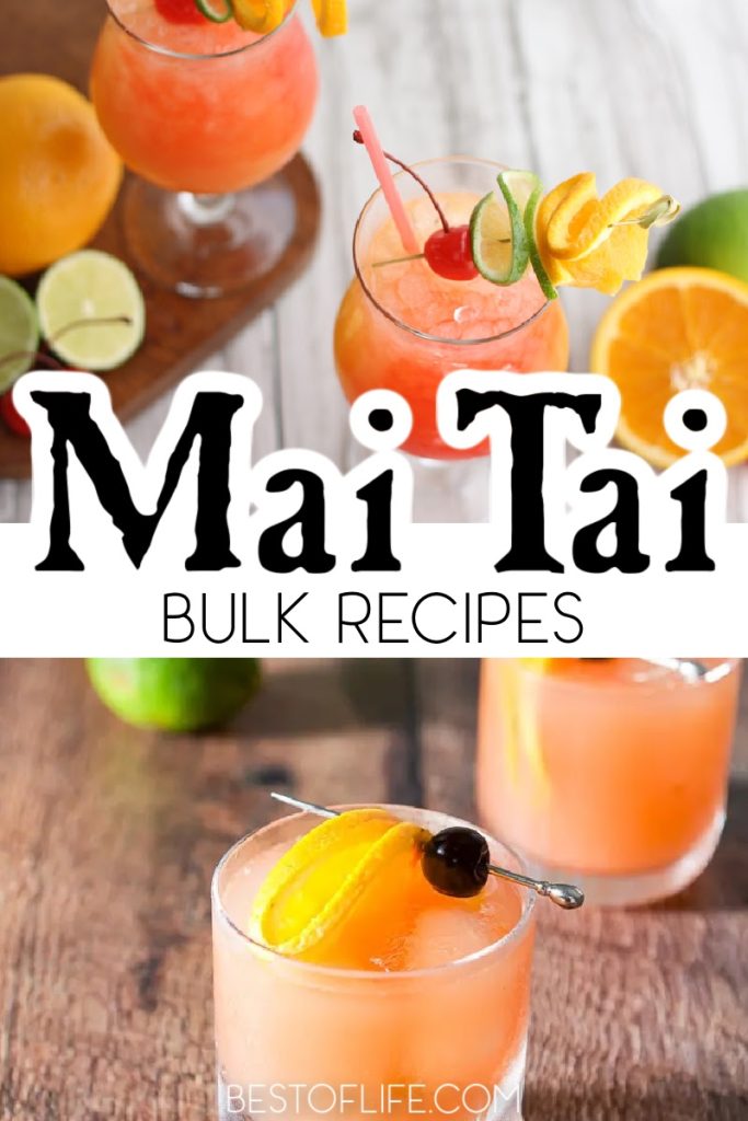 Bulk mai tai recipes can help liven up your party and make planning and hosting a party easier than ever. Serve these mai tai pitcher recipes for parties of any size for a flavorful cocktail guests will love! Party Recipes | Party Cocktail Recipes | Cocktail Pitcher Recipes | Cocktail Recipes | Party Drink Recipes #cocktails #recipe