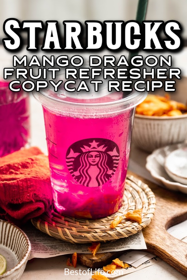 Make your own Starbucks Refresher drink at home with the help of this delicious Starbucks Mango Dragon Fruit Refresher copycat recipe. Copycat Starbucks Recipes | Starbucks Copycat Recipes | Starbucks Refresher Recipe | Fruit Juice Recipe | Starbucks Drink Recipe | Starbucks Refresher with Green Coffee Bean Extract | Easy Drink Recipe | Party Drink Recipe | Fruit Drink Recipe #starbucksrefresher #copycatrecipe via @thebestoflife