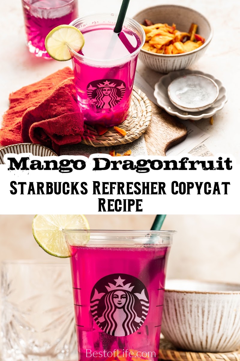 This Starbucks mango dragon fruit Refresher recipe is not only an easy copycat Starbucks recipe, but it tastes exactly like the one you’d wait in line for each morning. Starbucks Copycat Recipe | Homemade Starbucks Drinks | DIY Starbucks Drinks | Starbucks Drink Recipes | Copycat Starbucks Drinks | Starbucks at Home | Starbucks Copycat Drinks | Starbucks Refresh Recipe | Imitation Starbucks Drinks | Make Your Own Starbucks Drinks via @thebestoflife
