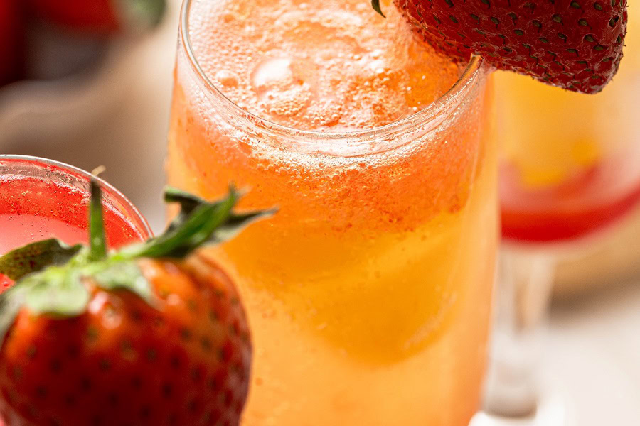 Brunch Recipes for Mother's Day  Sunrise Strawberry Mimosa Recipe