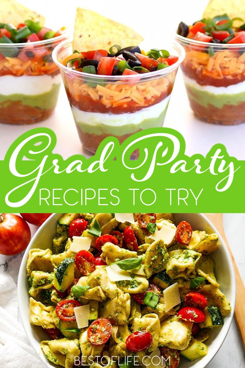 Grad party recipes are perfect graduation party ideas that can help you keep your party going well into the night. Graduation Party Ideas | Graduation Party Recipes | Grad Party Ideas | Tips for Graduation Parties | Food for Graduation Parties | Easy Party Recipes | Party Recipes for a Crowd | Tips for a Grad Party via @thebestoflife