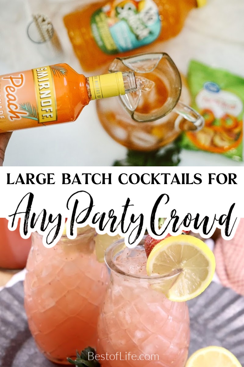 These easy large batch cocktails make the perfect drink for happy hour, the holiday season, or special occasions. Bulk Cocktails | Party Cocktail Recipes | Batch Cocktail Drinks | Group Cocktail Recipes | Pitcher Cocktails | Party Drinks for a Crowd | Big Batch Cocktails | Batch Cocktail Mix | Cocktail Catering Ideas via @thebestoflife