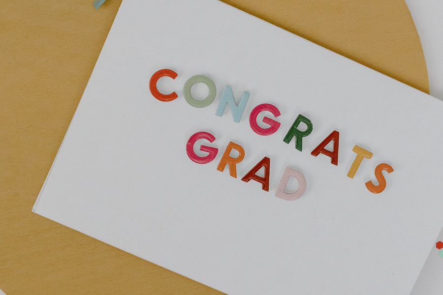 Graduation Party Ideas Close Up of a Letter That Says Congrats Grad