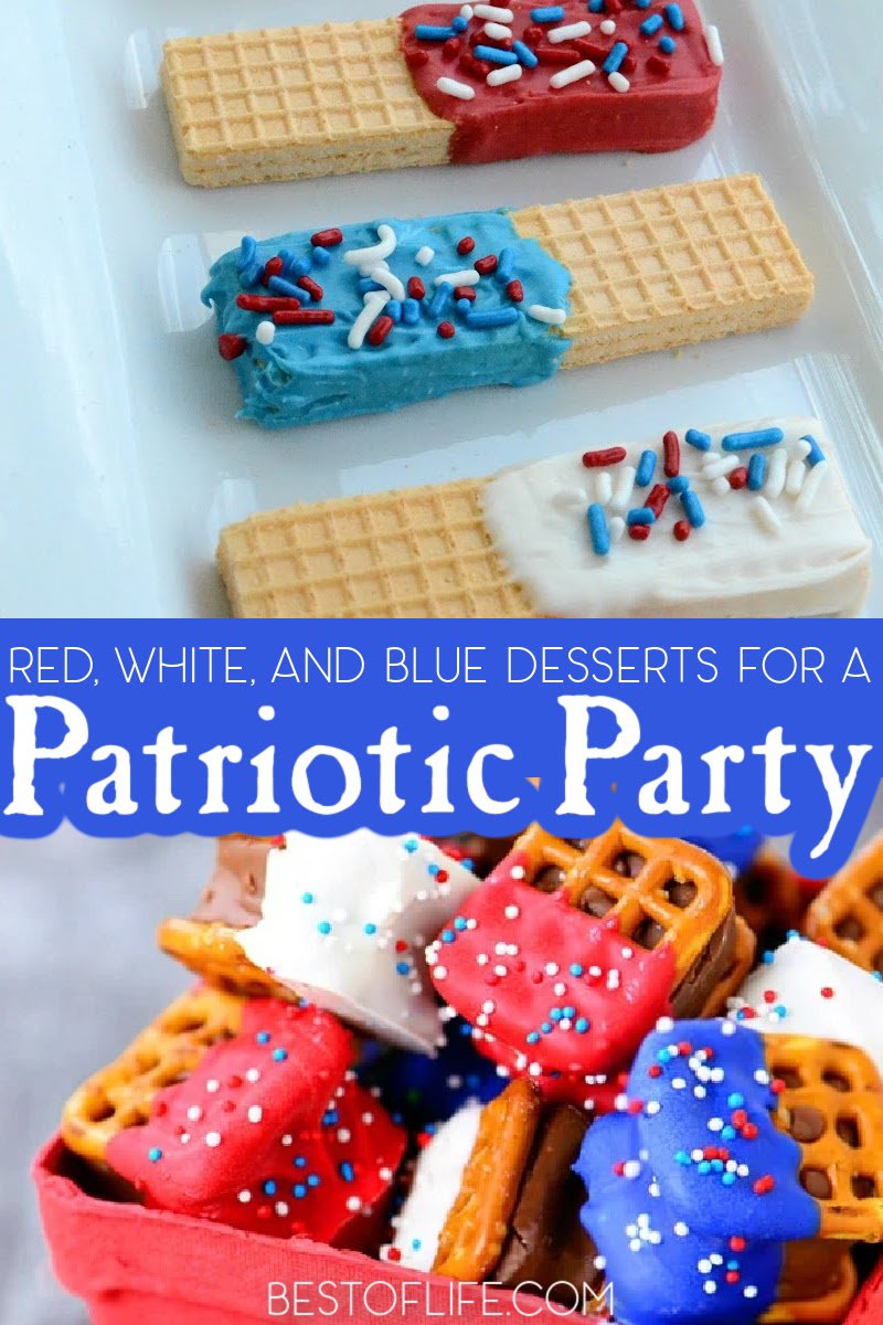 Make the best red white and blue desserts for your Fourth of July party and enjoy them as you watch the night sky illuminate with patriotic colors. Fourth of July Dessert Recipes | Patriotic Desserts | 4th of July Dessert Recipes | 4th of July Recipes | Patriotic Recipes | Memorial Day Recipes | Memorial Day BBQ Recipes | Dessert Recipes for Summer | Summer Party Recipes #4thofjuly #patrioticrecipes via @thebestoflife