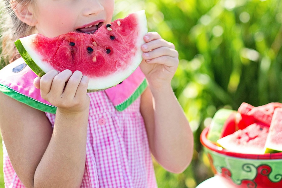 Best Summertime Cupcakes a Little Girl Eating a Slice of Watermelon