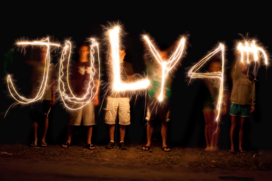 DIY 4th Of July Wreaths People Standing Together with Sparklers Spelling Out July 4th