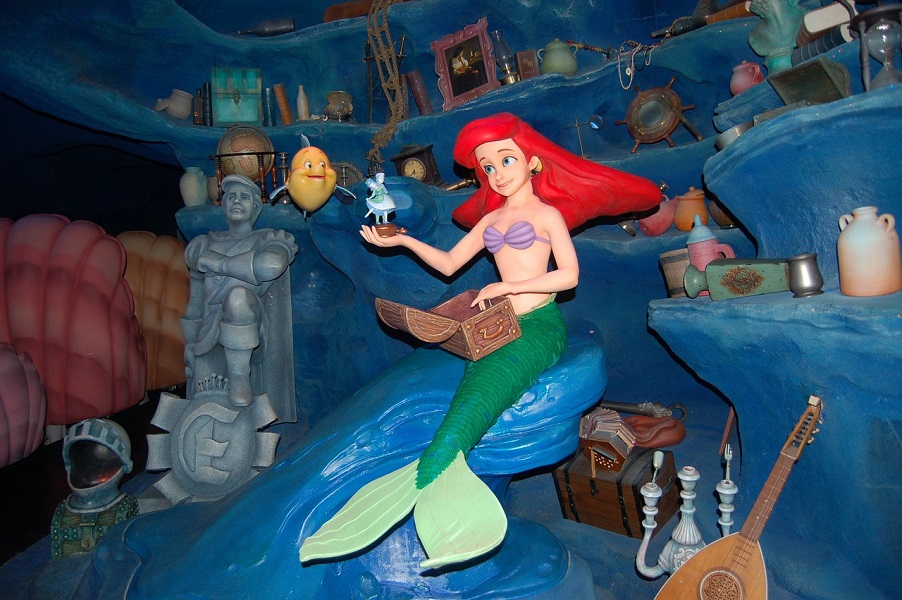 Little Mermaid Quotes View of an Ariel Animatronic at Disney California Adventure
