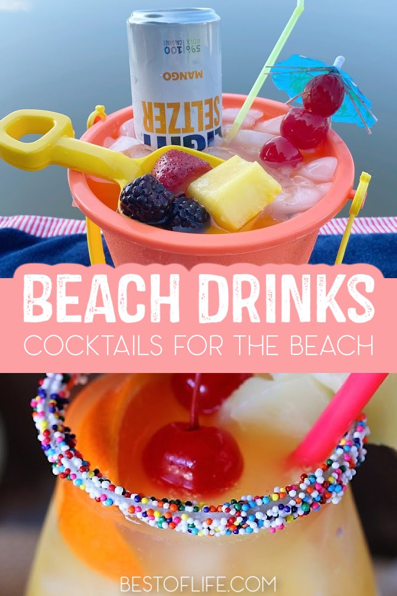 Beach days get better when you have beach drinks with alcohol that are perfect as beach party recipes or beach cocktails for a crowd. Cocktails for Beach Days | Beach Cocktails | Beach Themed Cocktails | Drinks for Beaches | Drinks for Beach Parties | Beach Party Recipes | Beach Party Ideas | Boating Cocktails | Drinks for Boating #beachcocktails #cocktails via @thebestoflife