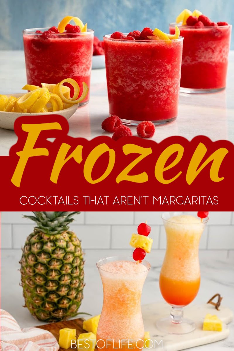 Frozen cocktails don’t always have to be margaritas; you can enjoy a variety of frozen drinks for summer parties or as pool party recipes. Cocktails with Tequila | Cocktails with Vodka | Rum Cocktails | Summer Cocktail Recipes | Summer Party Recipes | Summer Drinks for Adults | Summer Drinks with Alcohol | Slushie Cocktail Recipes | Cocktails with Ice Fruity Cocktails for Summer #summercocktails #frozencocktails via @thebestoflife