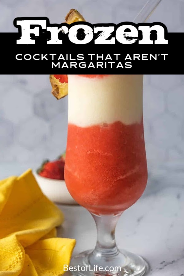 Frozen cocktails don’t always have to be margaritas; you can enjoy a variety of frozen drinks for summer parties or as pool party recipes. Cocktails with Tequila | Cocktails with Vodka | Rum Cocktails | Summer Cocktail Recipes | Summer Party Recipes | Summer Drinks for Adults | Summer Drinks with Alcohol | Slushie Cocktail Recipes | Cocktails with Ice Fruity Cocktails for Summer #summercocktails #frozencocktails via @thebestoflife