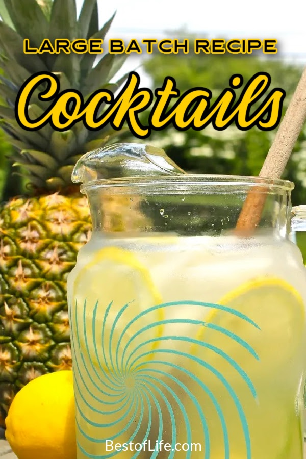 Large batch cocktails are perfect party recipes that can help you host the best party with the best party drink recipes. Party Recipes | Drink Recipes for Parties | Cocktail Recipes for Parties | Pitcher Cocktails for a Crowd | Pitcher Cocktail Recipes | Cocktails for a Crowd | Party Tips | Easy Party Ideas | Easy Party Recipes | Drinks for Parties | Tequila Cocktails for Parties | Vodka Cocktails for Parties | Rum Cocktails for a Crowd #cocktailrecipes #partyrecipes via @thebestoflife