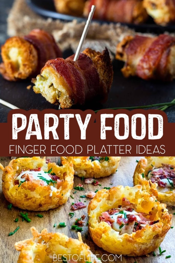 The best party food platter finger food ideas can help keep your guests happy while also making clean-up a breeze. Finger Foods for Party | Finger Foods for Christmas Party | Appetizers for Summer Parties | Recipes for a Crowd | Appetizer Finger Food Recipes | Recipes for Outdoor Parties | Recipes for Platters #partyrecipes #partyfood