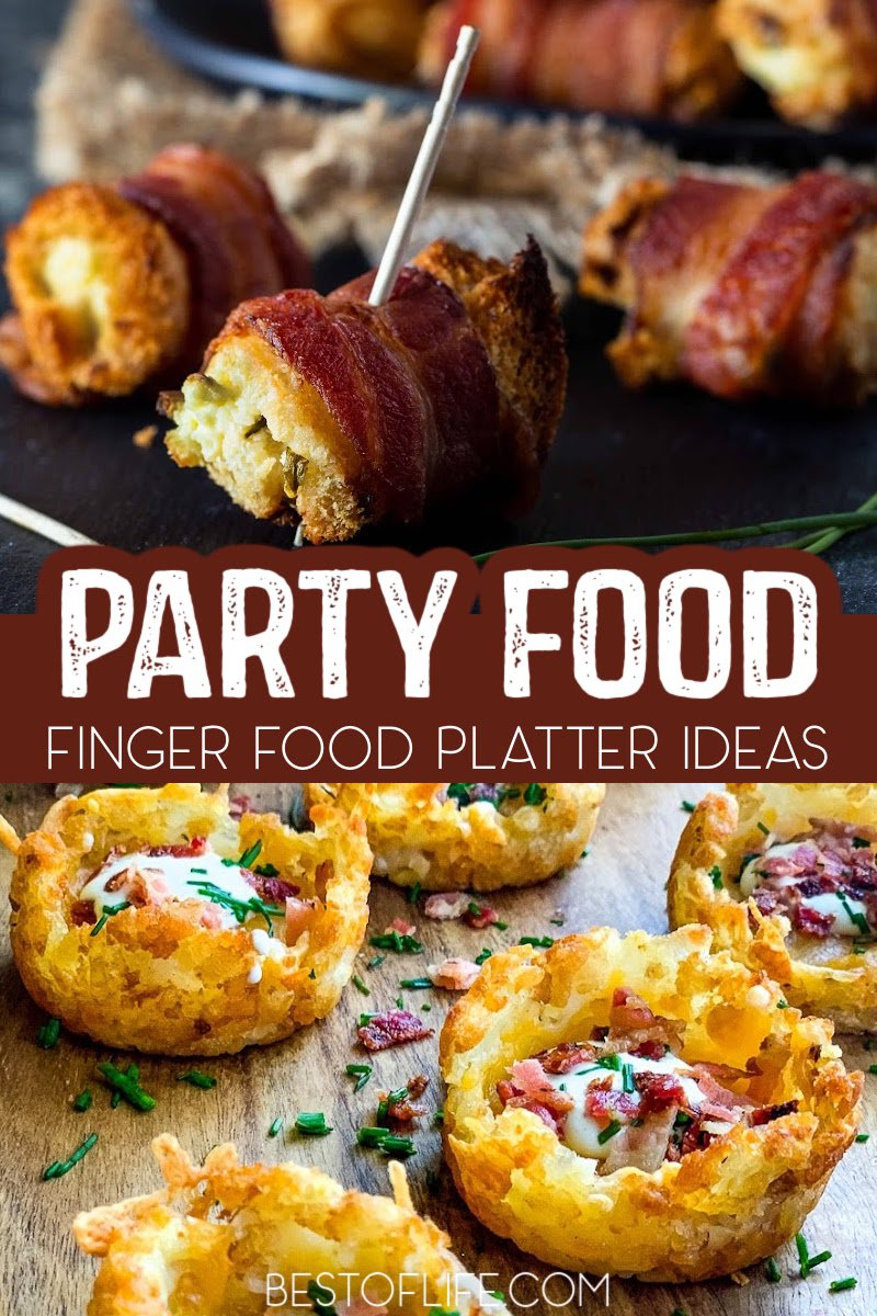 The best party food platter finger food ideas can help keep your guests happy while also making clean-up a breeze. Finger Foods for Party | Finger Foods for Christmas Party | Appetizers for Summer Parties | Recipes for a Crowd | Appetizer Finger Food Recipes | Recipes for Outdoor Parties | Recipes for Platters #partyrecipes #partyfood via @thebestoflife