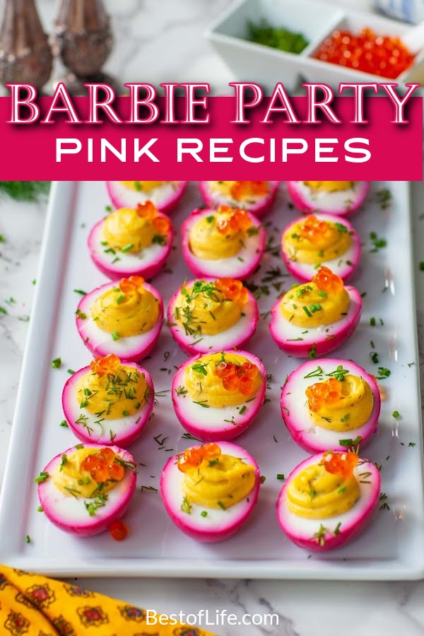 Barbie party recipes can help you host a pink party that everyone will love, even those with Kenergy. Pink Party Recipes | Pink Cake Recipes | Pink Drink Recipes | Pink Cookie Recipes | Barbie Party Ideas | Barbie Party Tips | Barbie Birthday Party Ideas | Party Theme Ideas | Pink Food for Parties | Pink Food Ideas for Barbie | Ken Party Ideas | Ken Party Recipes via @thebestoflife