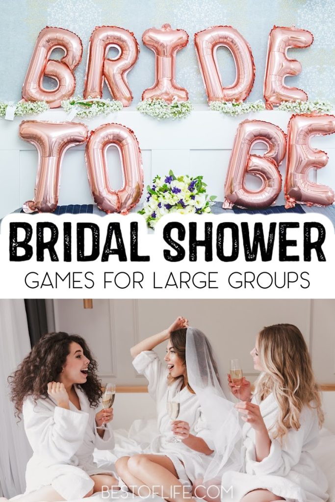 While the bridal shower celebrates you, make your bridal show fun for everyone with entertaining bridal shower games for large groups. Funny Bridal Shower Games | Unique Games for Bridal Showers | Bridal Shower Tips | Tips for Hosting a Bridal Shower | Free Printable Bridal Shower Games | Games for a Crowd | Games for Bridal Shower Crowds #bridalshower #games