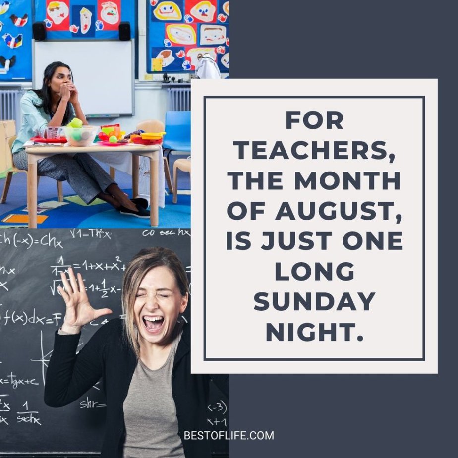 Funny Back to School Memes For teachers, the month of August is just one long Sunday night.
