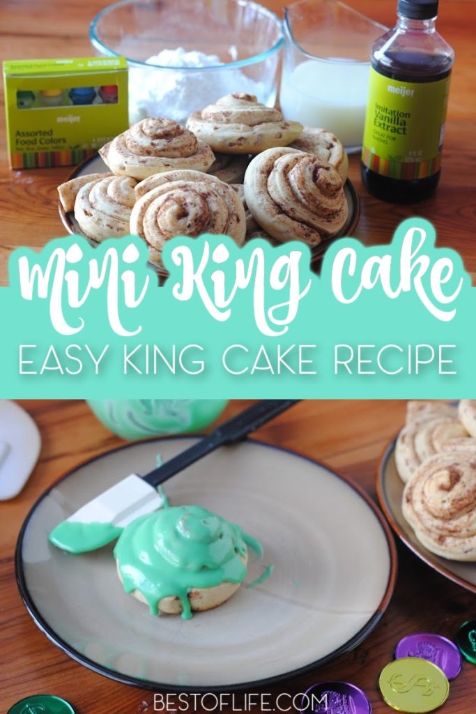 An easy mini king cake recipe with cinnamon rolls is great as a party recipe and often used as a Mardi Gras recipe. Mardis Gras Recipes | Desserts for Mardi Gras | Mardi Gras Party Ideas | King Cake Recipe | King Cake Tips | What is King Cake | New Orleans King Cake Recipe | New Orleans Party Recipe | Mardi Gras Desserts | How to Make a King Cake | King Cake Flavors