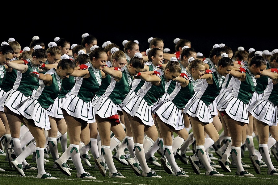 Cute Hoco Signs Cheerleaders Cheering at a Sports Game