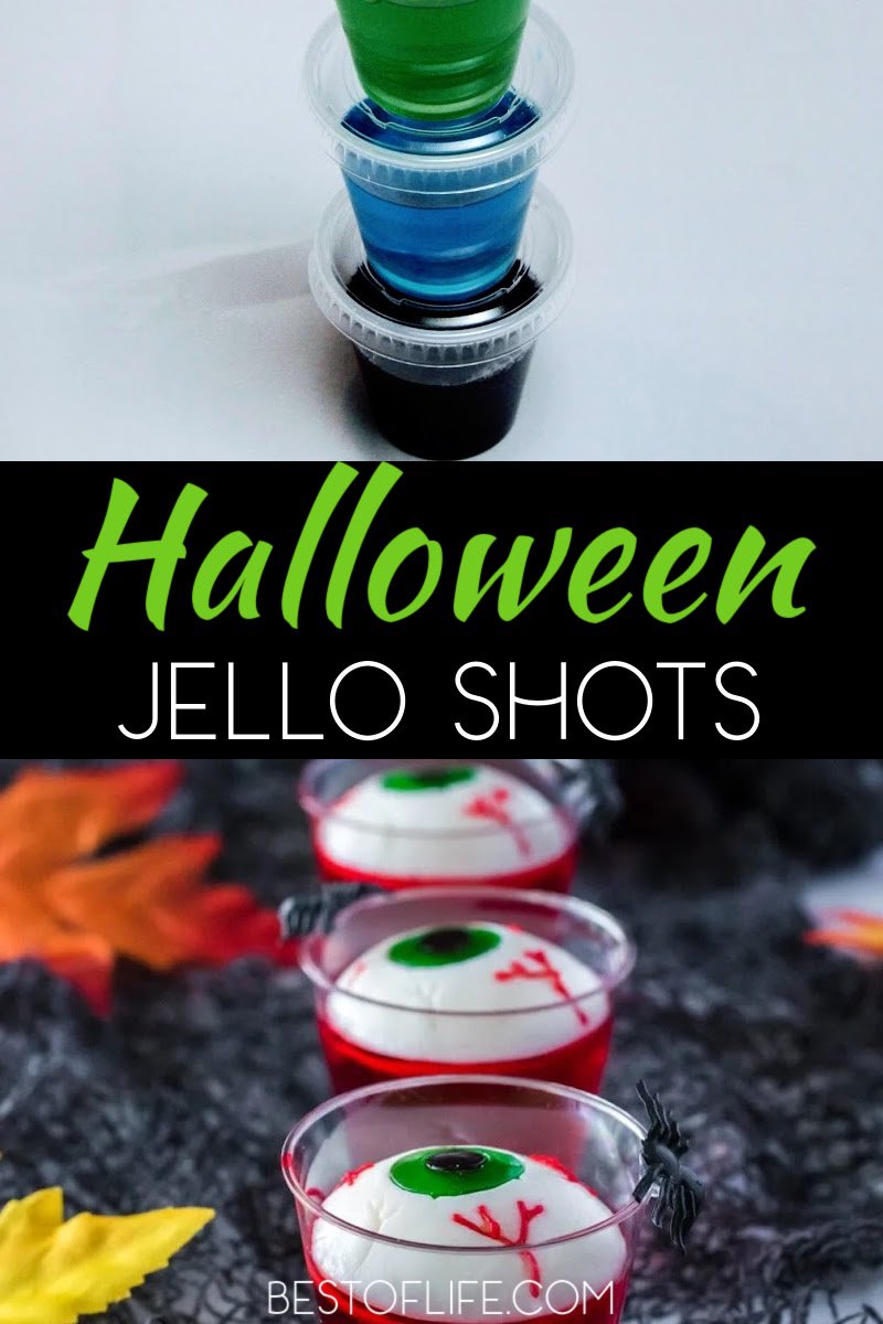 These festive and easy Halloween jello shots recipes fit right into your Halloween party recipes menu and the theme of your spooky celebrations. Halloween Party Recipes | Halloween Cocktail Recipes | Spooky Cocktails for Halloween | Halloween Party Ideas | Halloween Jello Shot Ideas | Spooky Jello Shots for Halloween | Halloween Party Recipes for Adults | Cocktail Recipes for October | October Jello Shots Recipes via @thebestoflife