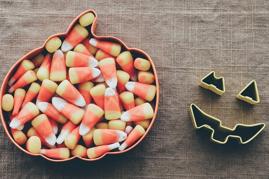 Halloween Candy Memes a Bowl Shaped Like a Pumpkin Filled with Candy Corn