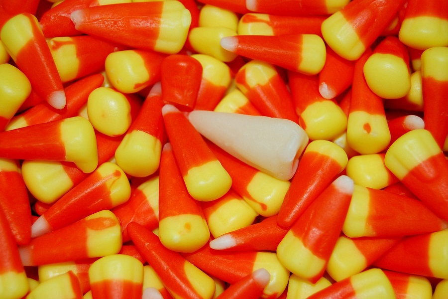 Halloween Jello Shots Recipes Close Up of Candy Corn