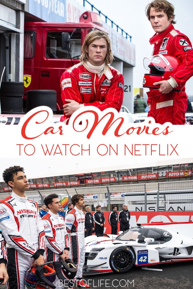 The best car movies on Netflix right now cover a range of themes from drama to comedy, but the cars are the stars. Netflix Movies for Men | Netflix Movies About Cars | Car Lover Movies on Netflix | Car Movies to Stream | Movies for Car Lovers | Car Racing Movies | Gran Prix Movies | Nascar Movies on Streaming