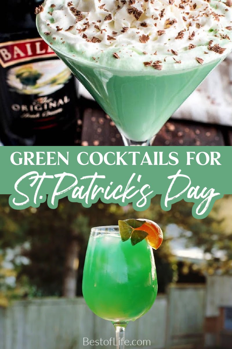 Enjoy these festive green cocktails for St Patricks Day as you celebrate the Irish traditions of the holiday with friends and family. St Patricks Day Cocktails | Irish Cocktails | Green Drinks | St Patricks Day Recipes | Party Food | Party Drink Recipes | Green Drinks for Adults | Green Party Ideas | St Patricks Day Ideas | St Patricks Day Party Ideas