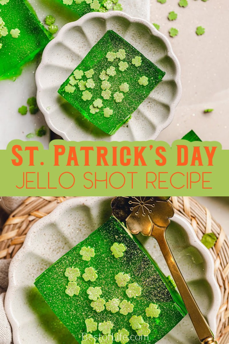A St. Patrick’s Day jello shot recipe is the perfect jello shot recipe for St. Patrick’s Day to help you celebrate in style. St. Patrick's Day Recipes | St. Patrick's Day Party Recipes | St Patricks Day Cocktails | Jello Shots for St Patricks Day | Green Jello Shot Recipe | Vodka Jello Shot Recipe | Lemon Lime Jello Shots Recipe | St Patricks Day Party Ideas via @thebestoflife