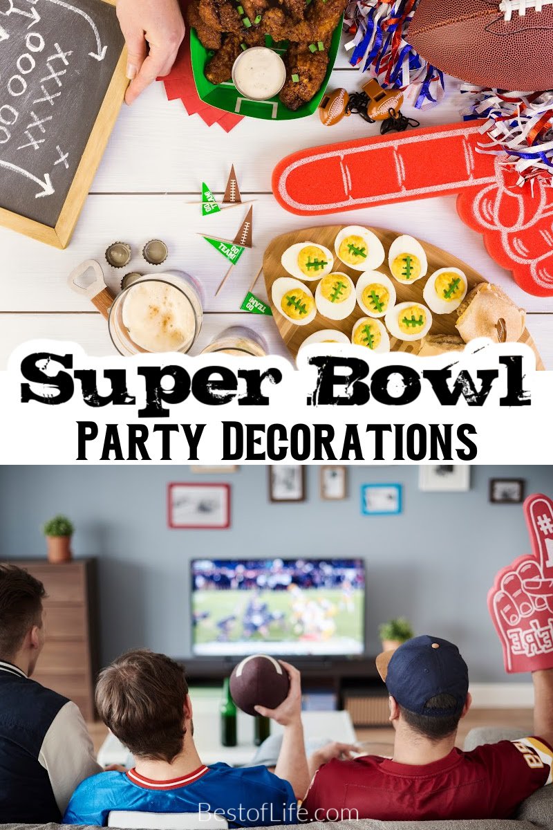 Having the best Super Bowl party decorations can help you host a fun game day party that everyone will enjoy! Super Bowl Party Ideas | Super Bowl Party Tips | Decorations for Game Day | Decorations for Super Bowl Parties | DIY Game Day Decor | Football Party Ideas | Football Party Decor | DIY Football Party Ideas | Sports Party Ideas | Party Planning