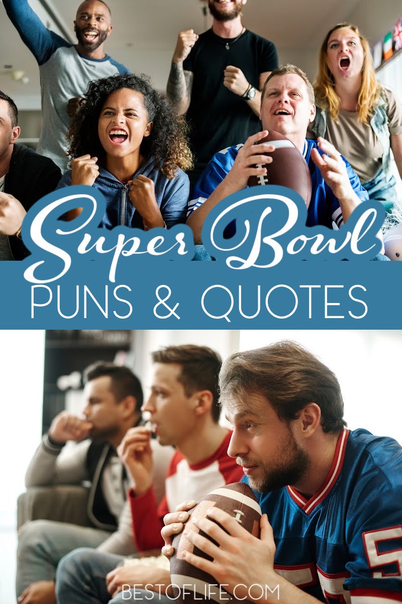 Super Bowl puns and quotes for game day can help us put together the perfect Super Bowl social media post. Super Bowl Captions for Facebook | Super Bowl Captions for Instagram | Funny Quotes for Game Day | Funny Puns for Super Bowl Sunday | Super Bowl Quotes | Super Bowl Social Media Captions | Funny Quotes for Instagram via @thebestoflife