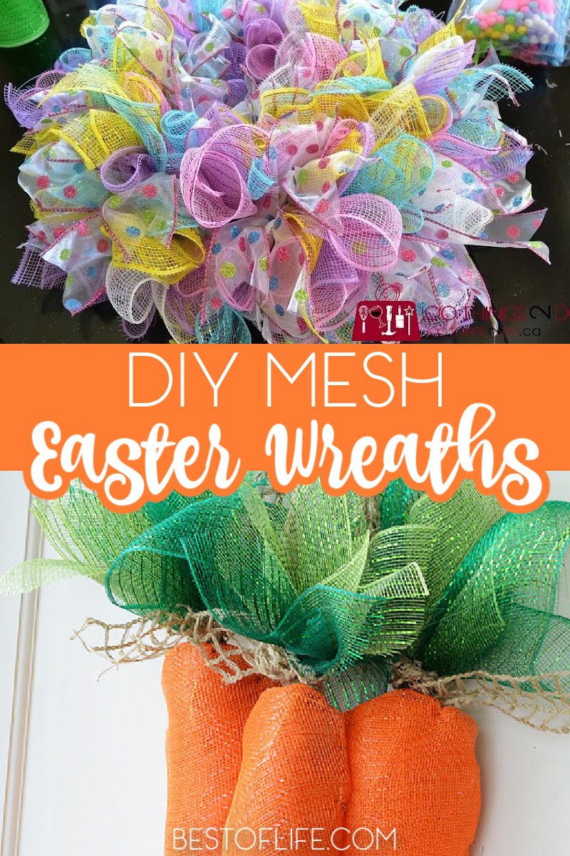 You can DIY your way through the spring holiday with some mesh Easter wreaths and centerpieces that will add color to your home. Homemade Easter Wreaths | Easter Decorations | Easter Crafts | DIY Holiday Ideas | Spring Decorations | DIY Spring Wreaths | DIY Mesh Crafts | Mesh Wreath Tutorials | DIY Craft Ideas via @thebestoflife