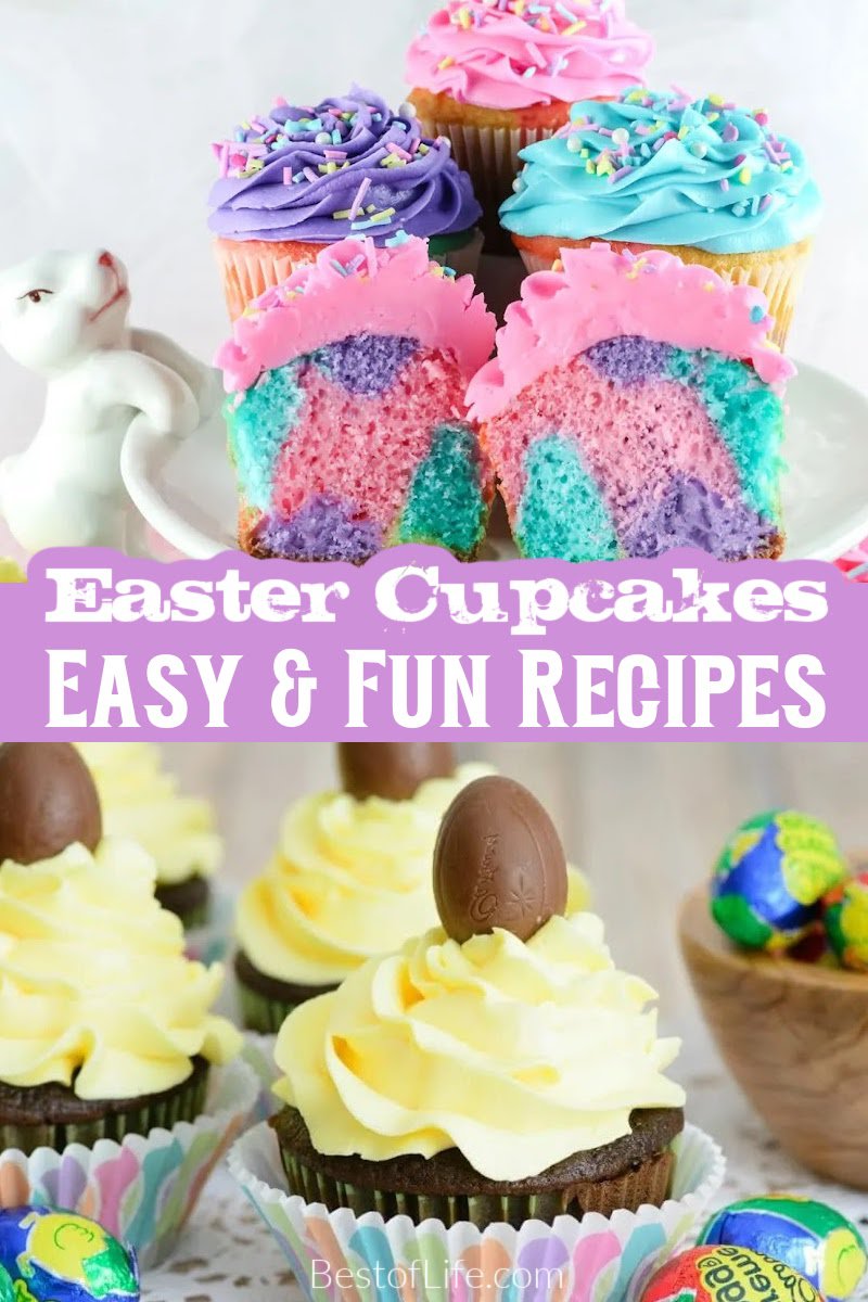 Easter cupcakes are easy to make and fun to share with colorful icing and delicious spring cupcake recipes. Easter Dessert Recipes | Cupcakes for Easter | Easter Treat Ideas | Easy Easter Recipes | Easter Recipes for Parties | Easter Egg Hunt Recipes | Spring Cupcakes for Easter | Cupcake Recipes for Spring | Spring Dessert Recipes via @thebestoflife