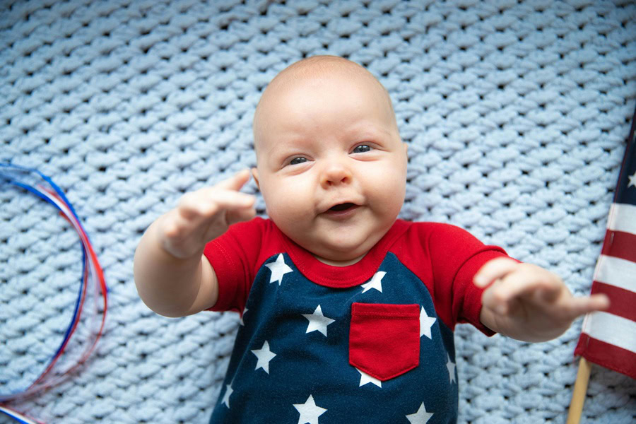 Memorial Day Party Food for a Crowd a Baby Wearing Overalls with an American Flag on Them