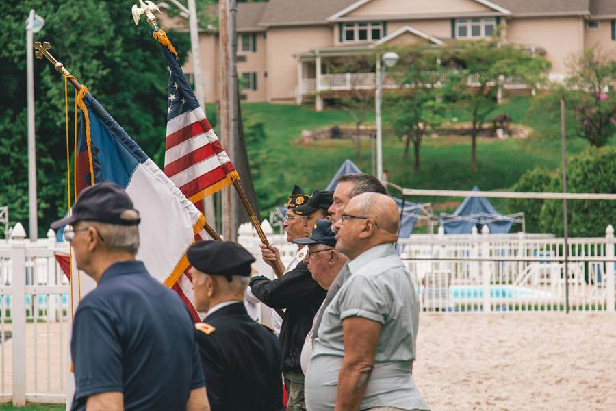 Memorial Day Party Food for a Crowd Veterans Standing in a Line Holding a Flag